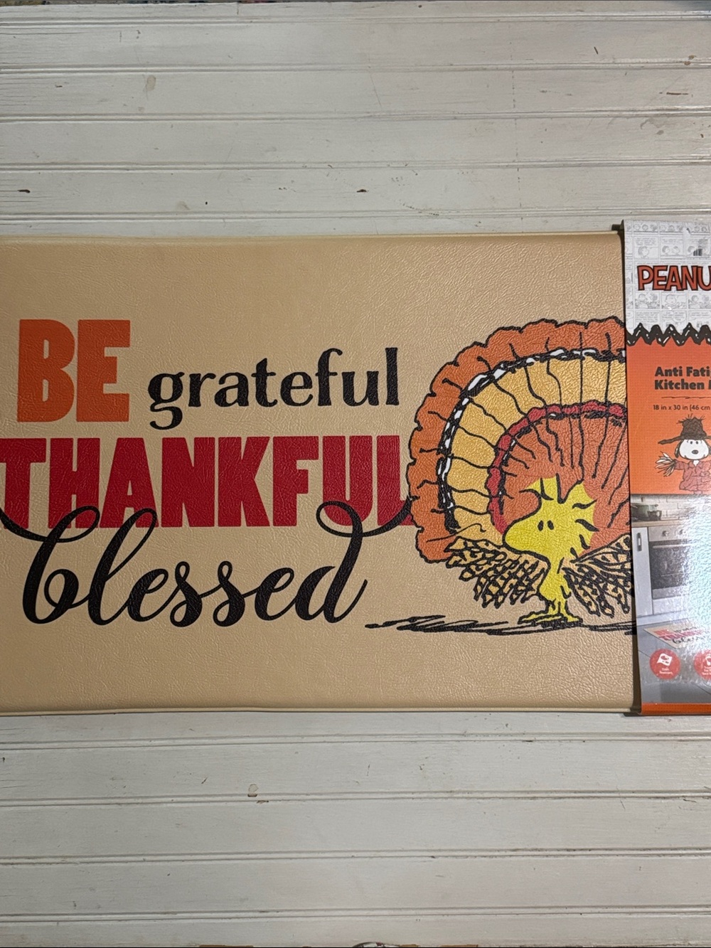 Peanuts Thanksgiving anti fatigue kitchen floor mat.